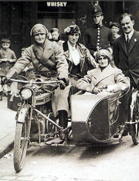 Elsie and Mairi in action in the First World War, and below their statue in Pervyse.