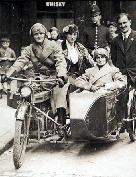 Elsie and Mairi in action in the First World War, and below their statue in Pervyse.