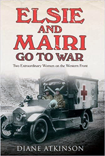 Elsie and Mairi in action in the First World War, and below their statue in Pervyse.