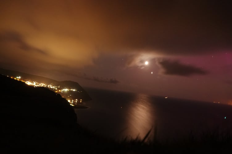The Northern Lights were seen across Somerset on Sunday night