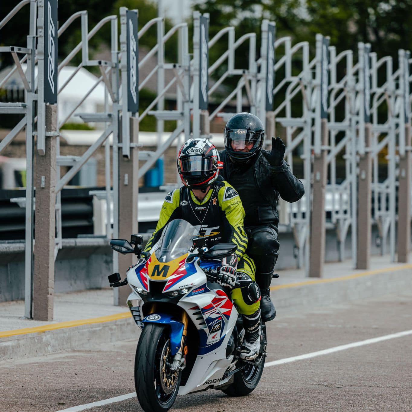Richard 'Milky Quayke and Lieutenant Governor Sir John Lorimer at the TT races 2022