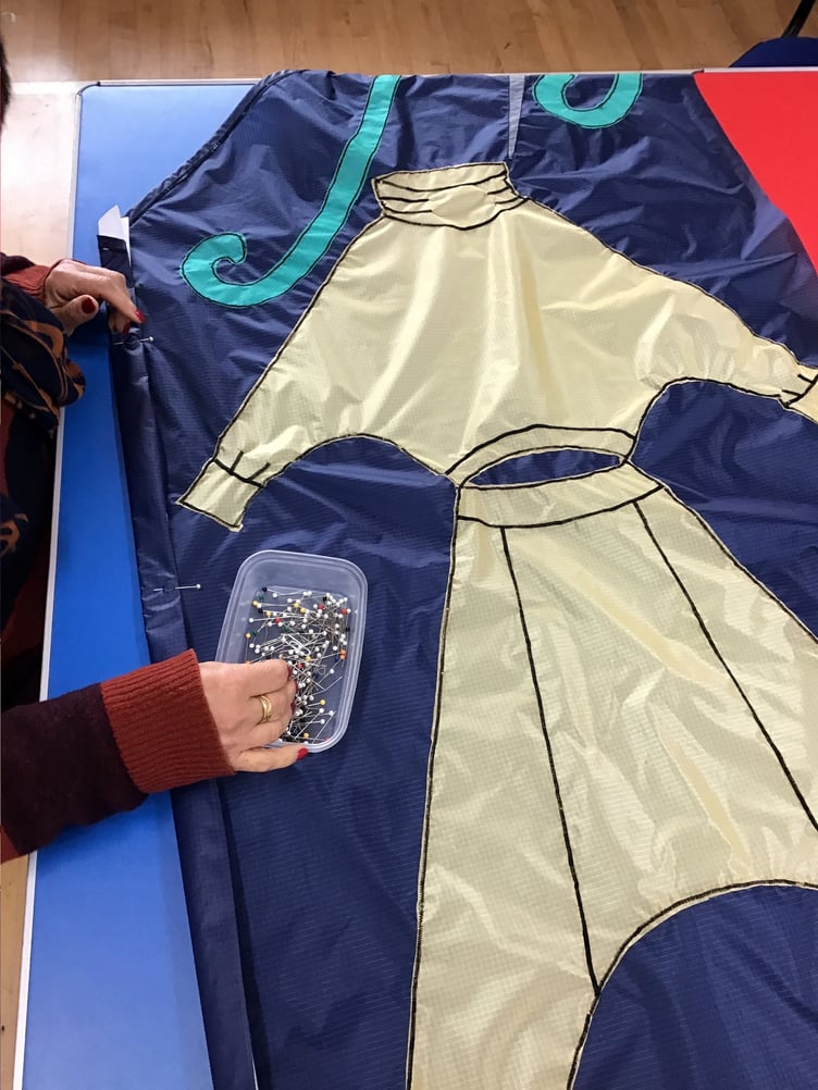 The Makers' Boutique flag is nearly finished.