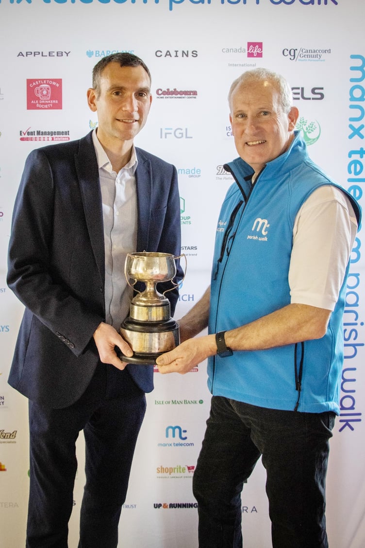 Parish Walk 2022 mens winner Paul Atherton with race director Ray Cox