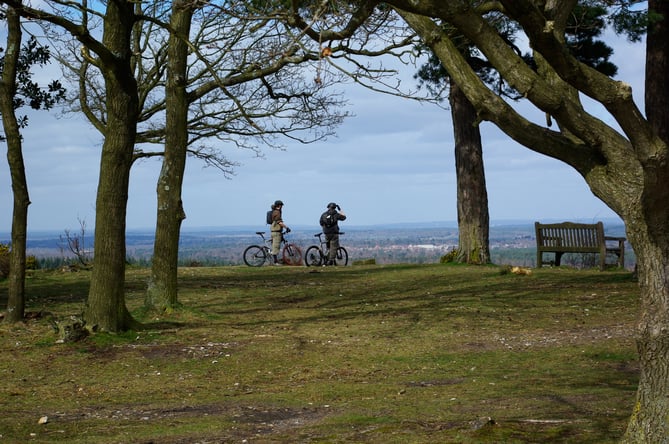 Caesar's Camp, the MOD-owned heathland common north of Farnham, is popular with walkers and cyclists
