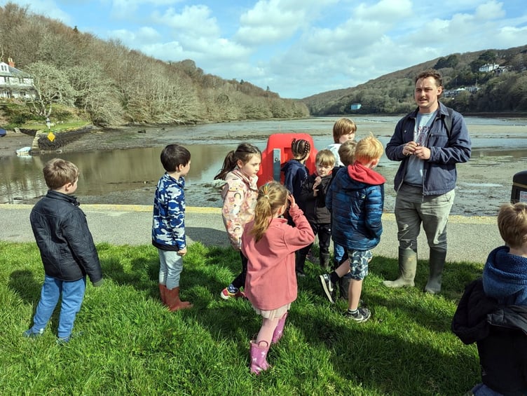 YOUNGSTERS at the old limekilns at Moorswater near Liskeard