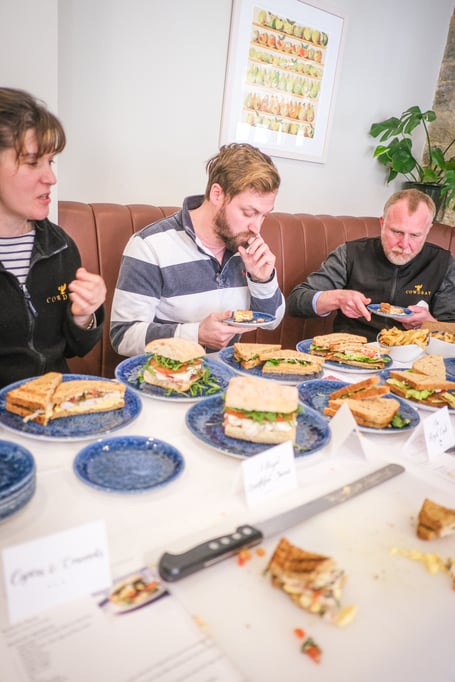 Cowdray's expert sandwich judging panel hard at work...