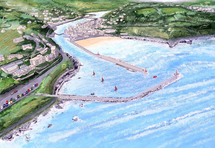The waterfront today and, below, how it could look in the future