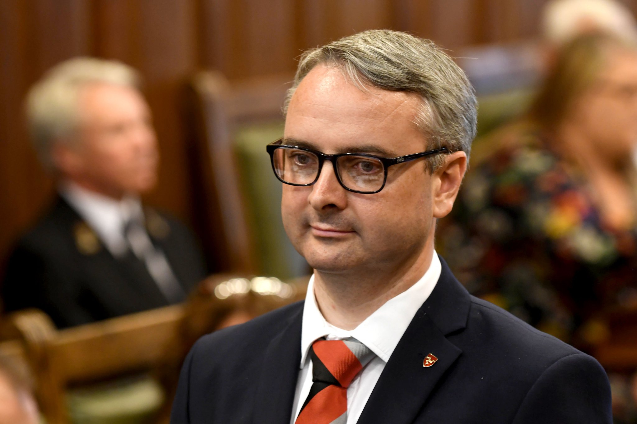 Juan Watterson is sworn in as an MHK in the first sitting of the new administration following the 2021 general election -