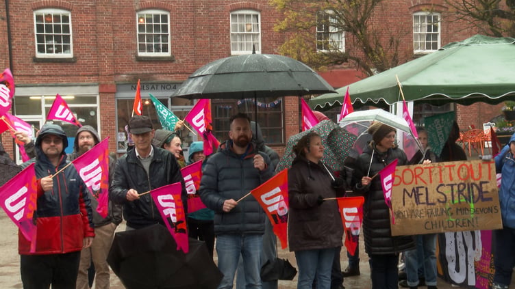 At the National Education Rally in Crediton today.