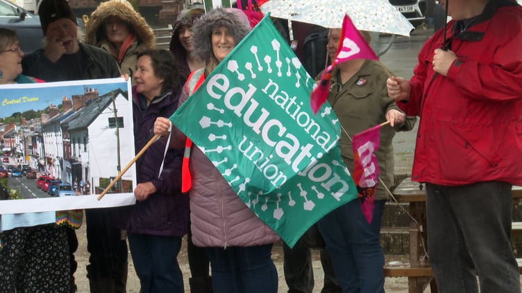 At the National Education Union Rally in Crediton today.