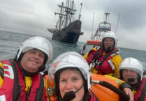 Daring Lifeboat crew speed to a 'pirate' ship out to sea