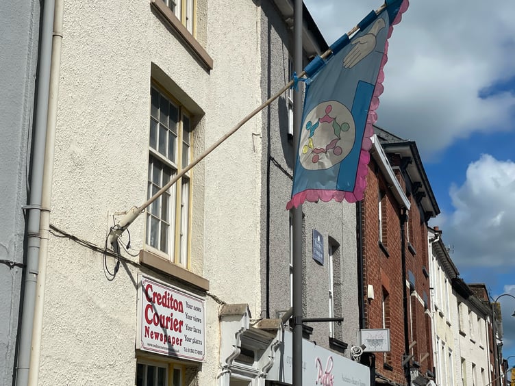 Flags in Crediton High Street by Alan Quick