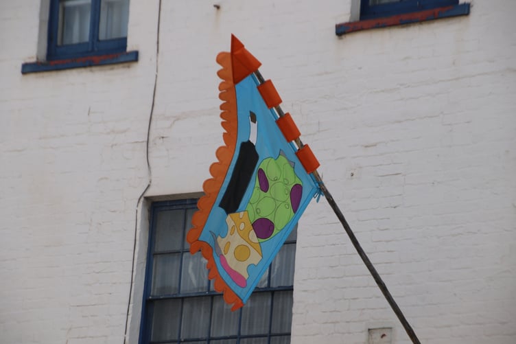 Flags in Crediton High Street by Alan Quick