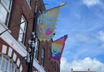 60 flags now up in Crediton for the Coronation weekend
