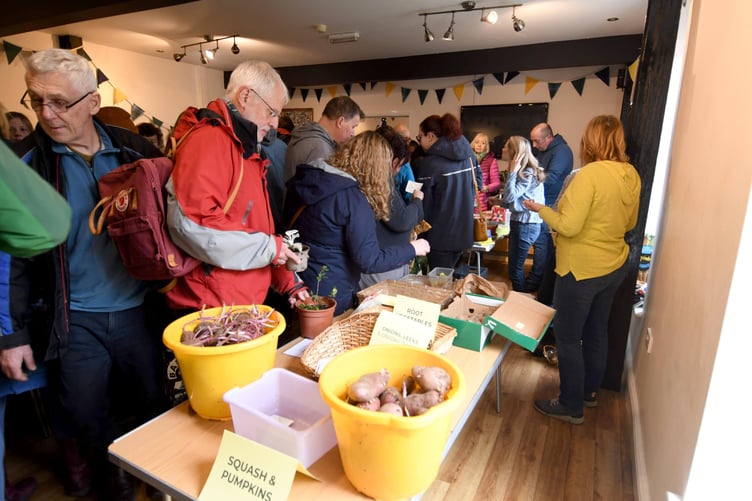 Seed Swap and Plant Share at the Institute in Laxey, organised by Lovely Greens and the Laxey and Lonan Allotment Group -