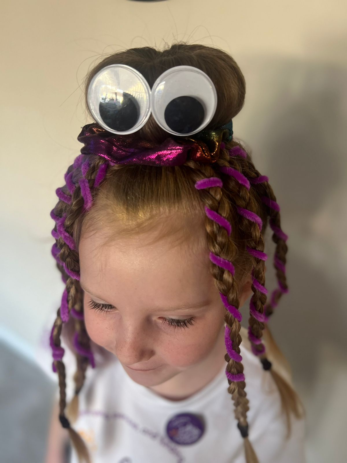 Daisy Bulliment styled her hair to look like an octopus for Crazy Hair Day