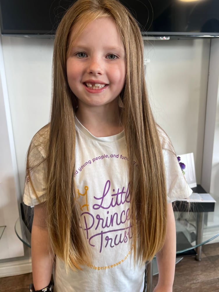 Daisy Bulliment before her Little Princess Trust haircut