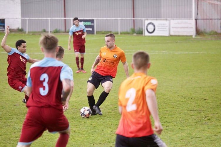 George Bowerman in action against AFC Croydon Athletic