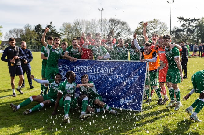 Petersfield Town celebrate their promotion