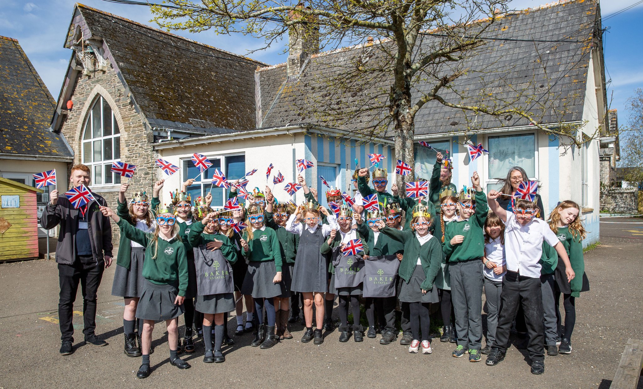 Children of Stoke Fleming Primary School were feeling patriotic.