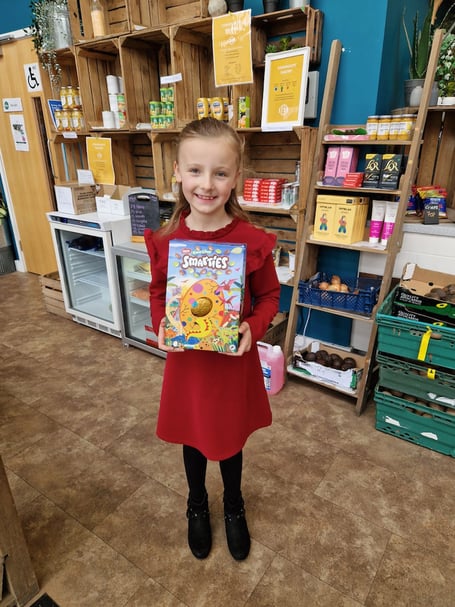 One of the nine Easter egg winners from Easter trails held in Bordon, April 2023.