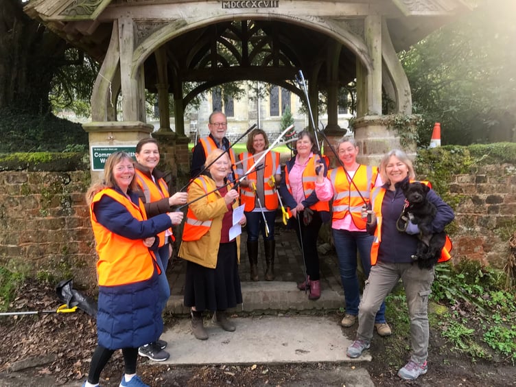 Councillor Angela Glass (third from left) with her band of dedicated Bramshott litter-pickers