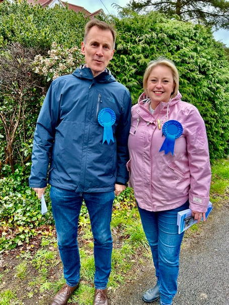 Surrey police and crime commissioner Lisa Townsend with Chancellor and MP for South West Surrey, Jeremy Hunt
