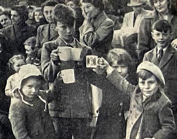 Children of the Clark family at Churt drank the Queen’s health in their souvenir coronation mugs