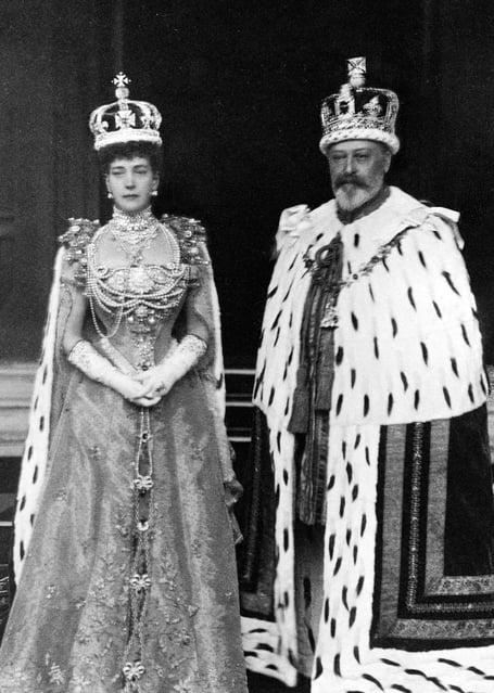 King Edward VII and Queen Alexandra in their coronation robes