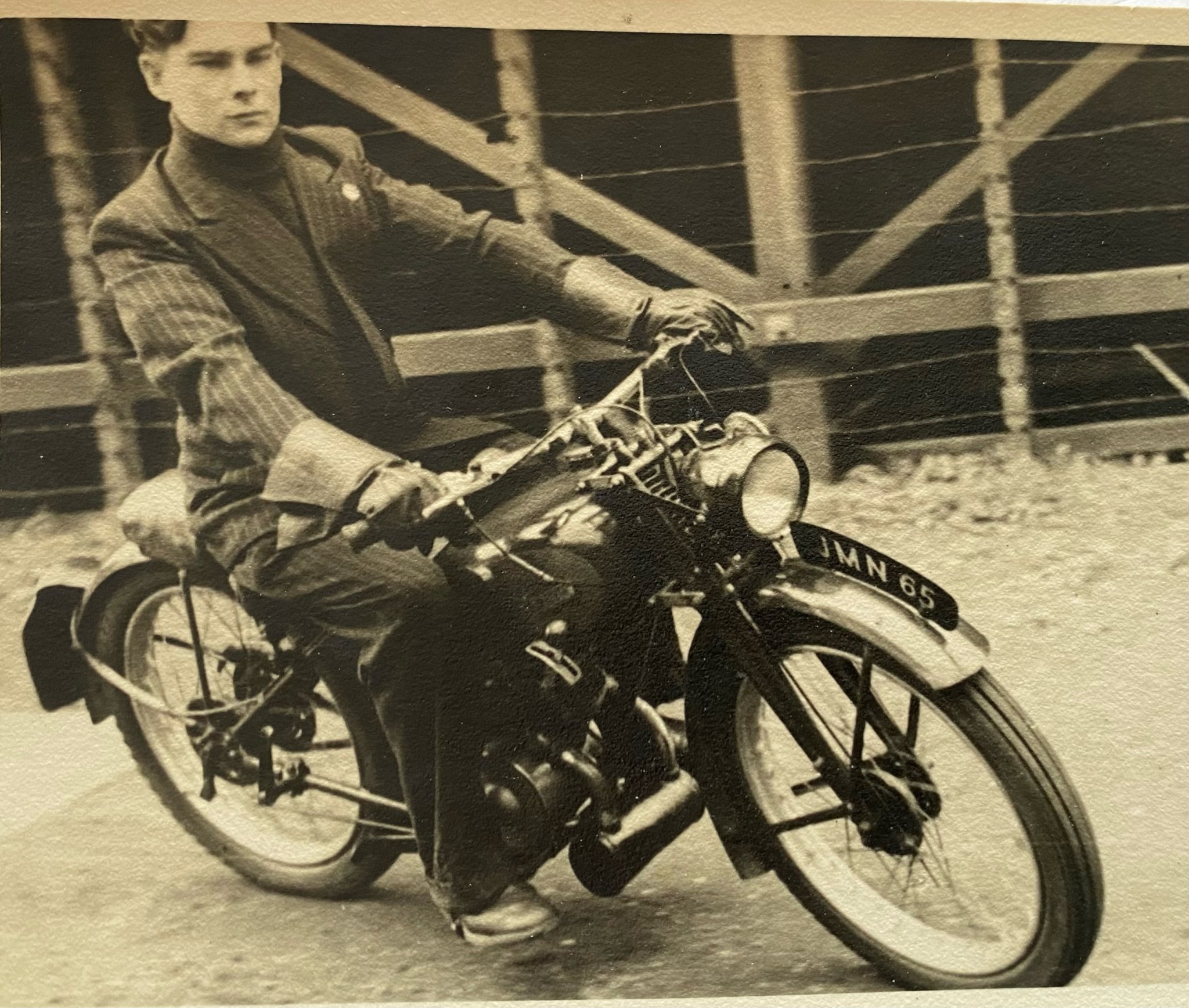 Terry Moore on his first motorcycle