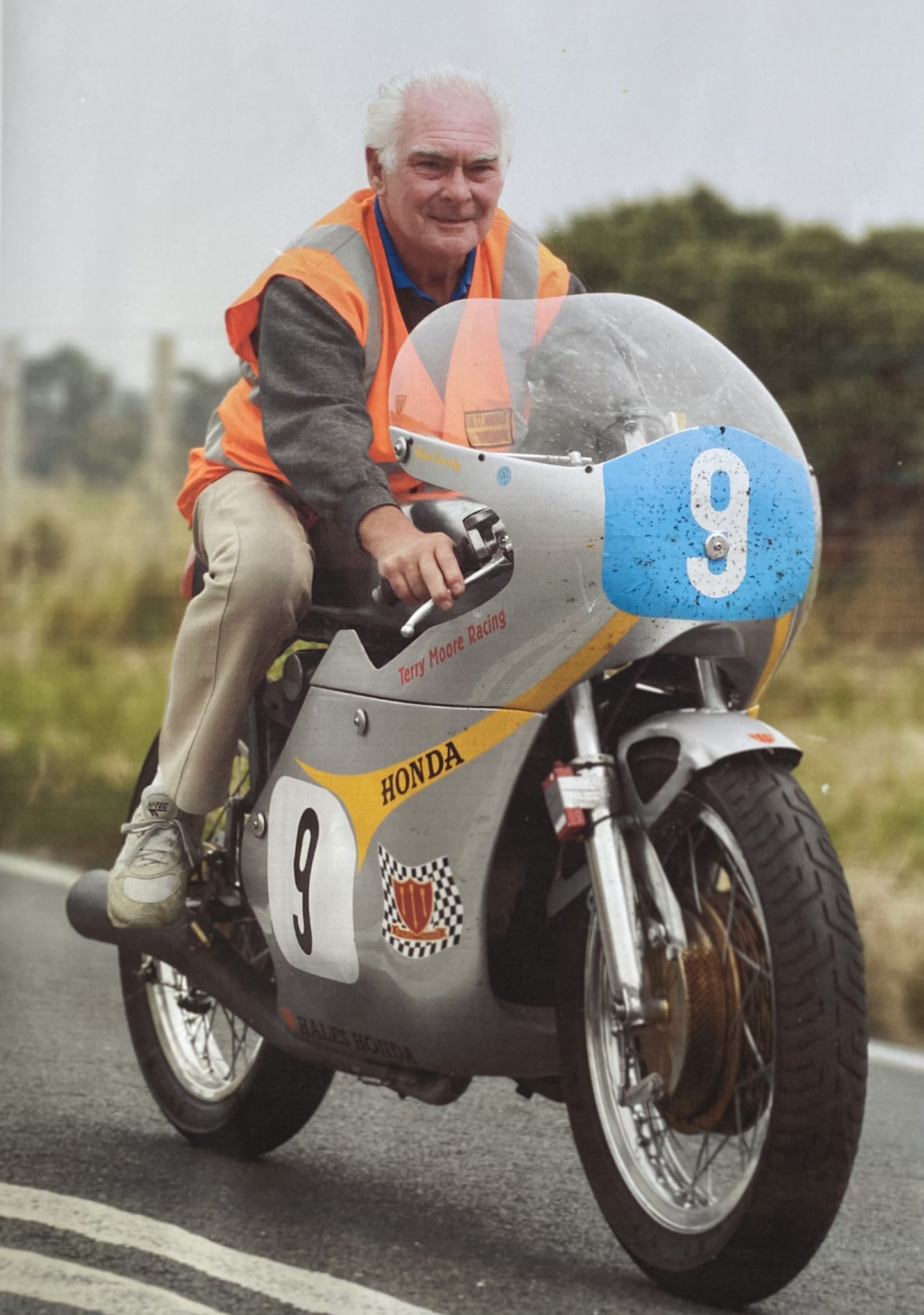 Terry Moore on a Honda
