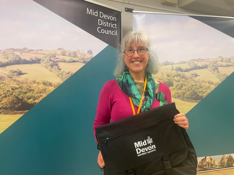 Helen Tuffin, pictured and fellow Green Mark Jenkins, were elected in Sandford and Creedy.