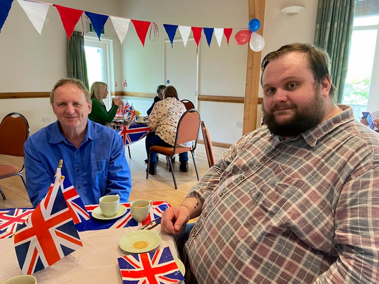 Enjoying a cream tea at Meldon Village Hall