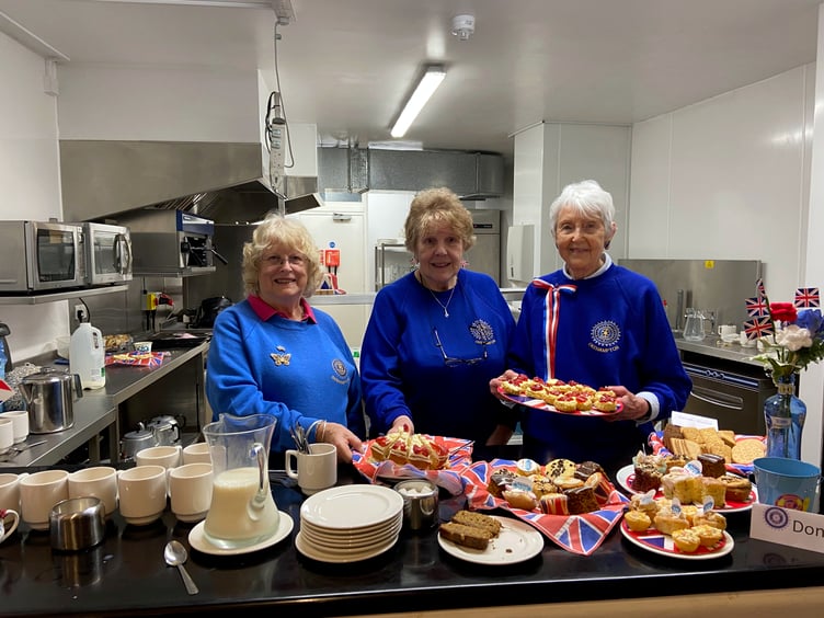 The Inner Wheel served refreshments during the livestreaming of the Coronation. Left to right: Jean Fisher, Sheila Box and Jenny Twomey