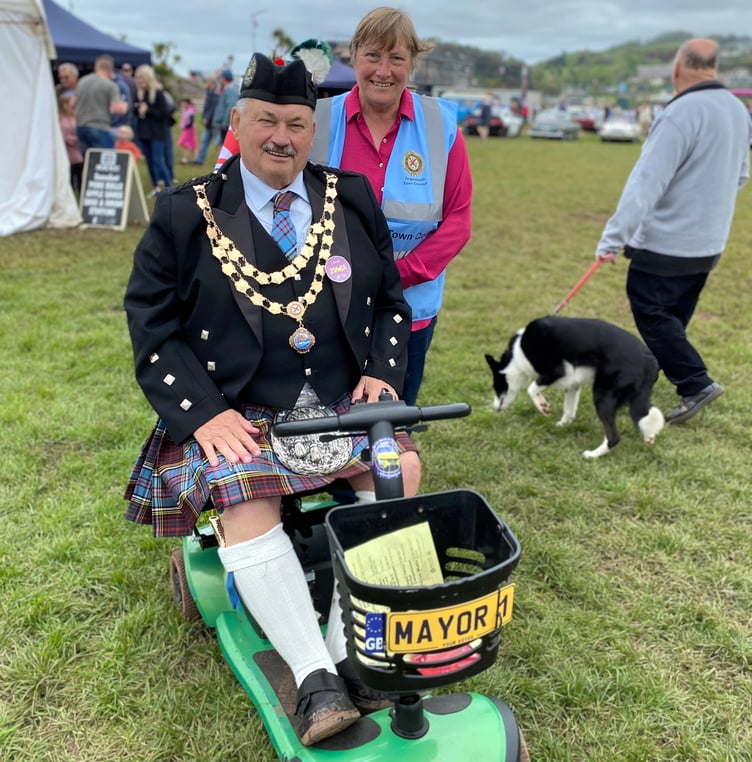 Teignmouth Mayor Cllr Iain Palmer and Mayoress Jackie Palmer at the King Charles III Coronation Weekend on The Den in Teignmouth. Picture: Nick Knight (7-5-2023)