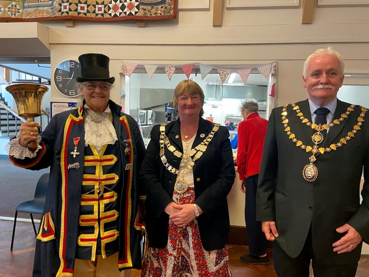 Left to right: The town crier, Mayor of West Devon and Mayor of Okehampton