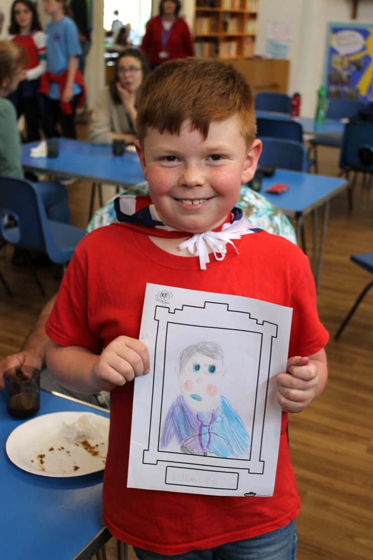 Harbertonford Primary pupil William with his stamp design