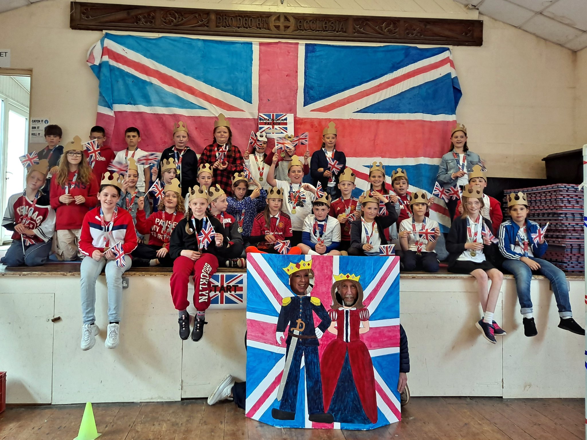 Students at St Stephen’s Community Academy in Launceston donned their red, white and blue clothing for a special Coronation celebration