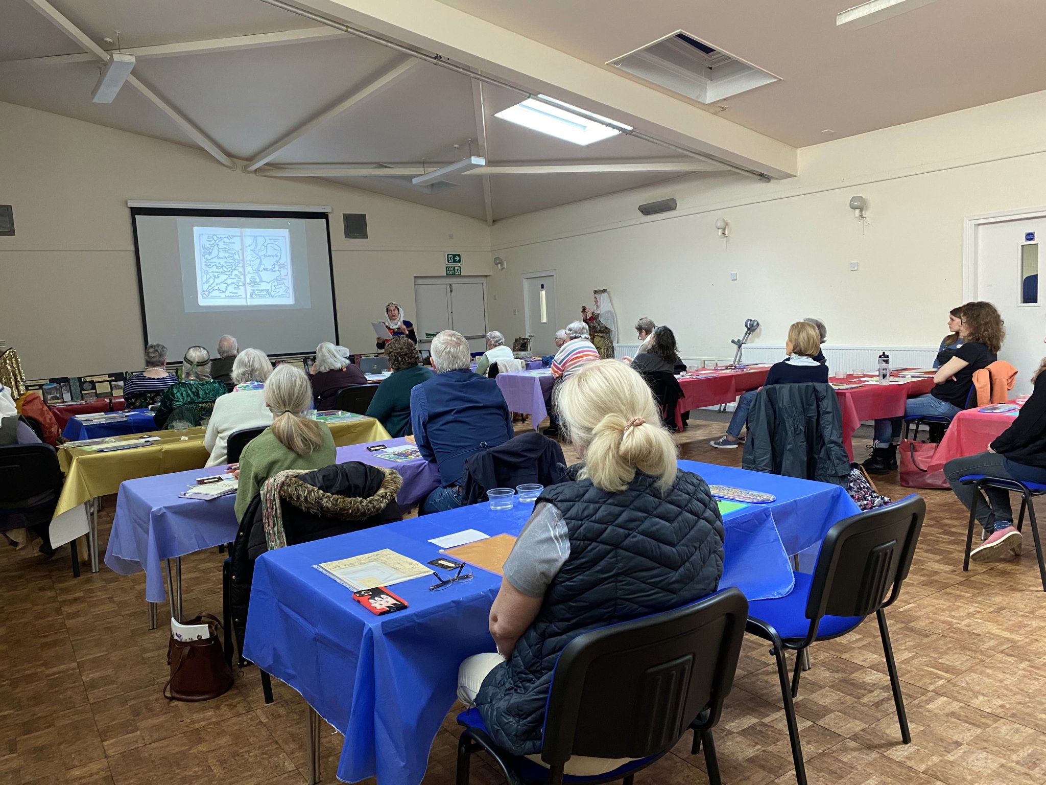 Judith Richardson-Dawes giving a talk entitled ‘Arthur the Once and Future King’ at the Boniface Centre in Crediton. NP 280423 01
