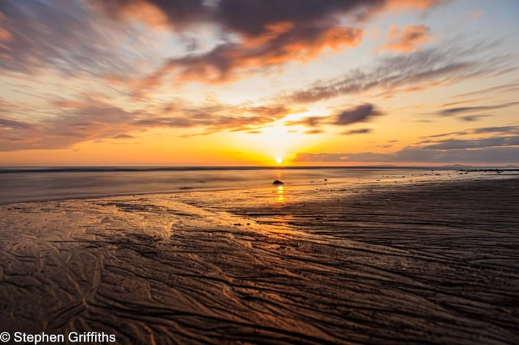 Cardigan Bay at sunset, captured by Stephen Griffiths