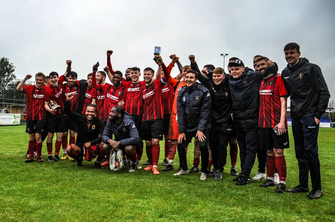 Petersfield’s players were all smiles after the cup final