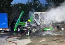 Skip lorry fire at Longdown near Exeter
