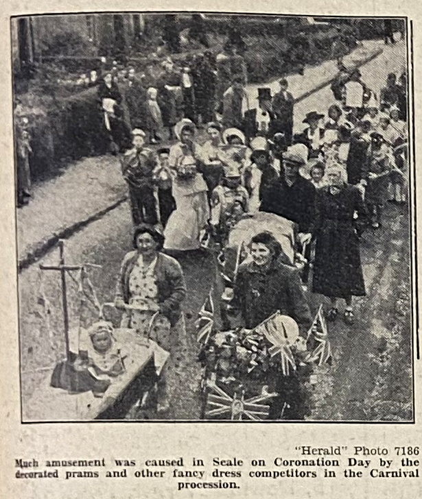 Coronation fancy dress parade in Seale