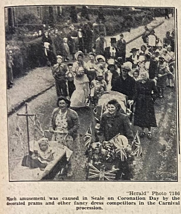 Coronation fancy dress parade in Seale