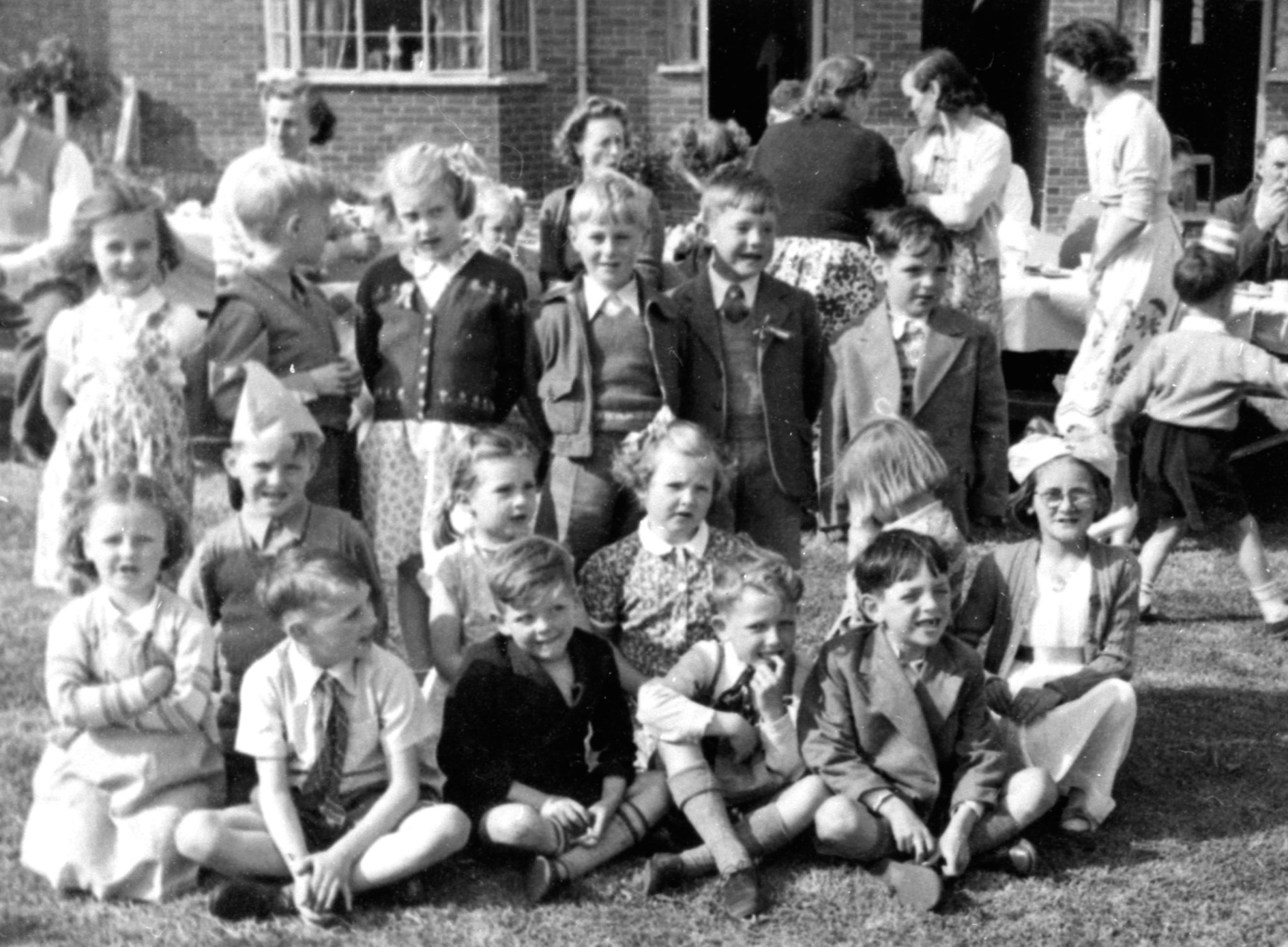 Groups of children on Coronation Day in Alton