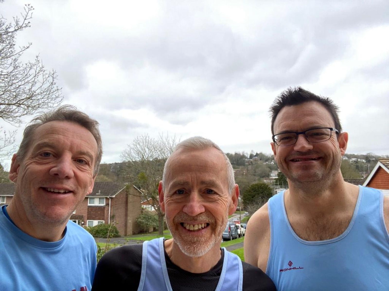 Andy Brown, Chris Raby and Ivan Chunnett before the Brighton marathon