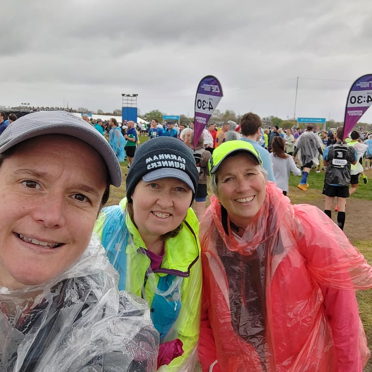 Andy Brown, Chris Raby and Ivan Chunnett before the Brighton marathon