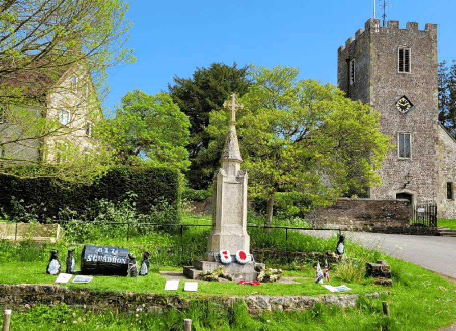 <p>The 80th anniversary of the Dambusters raid has been marked with a special display at the Buriton war memorial</p>