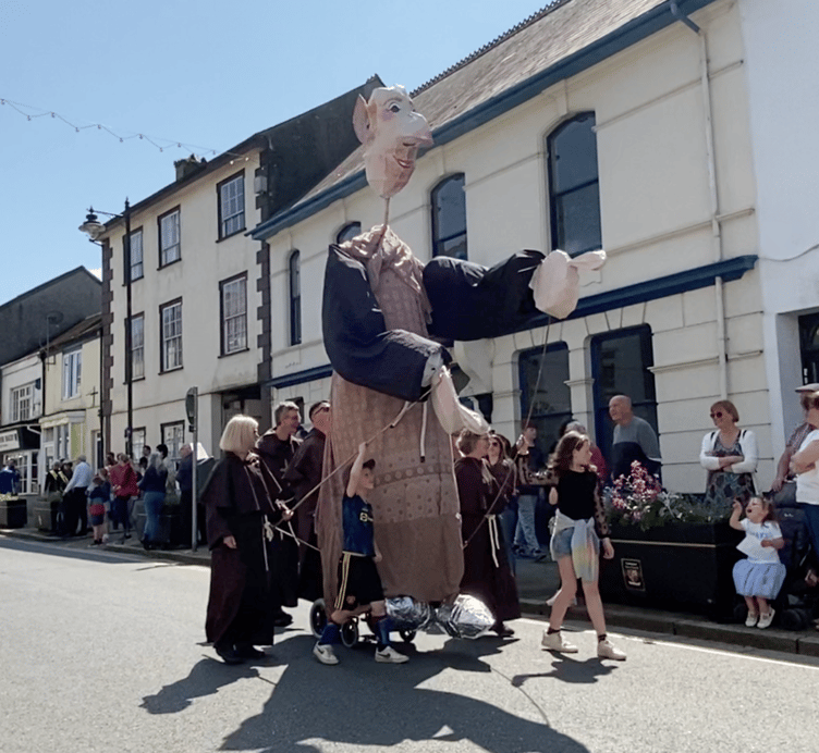 One of the puppets in the parade
