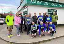 Team exercise whilst helping to keep their local town tidy